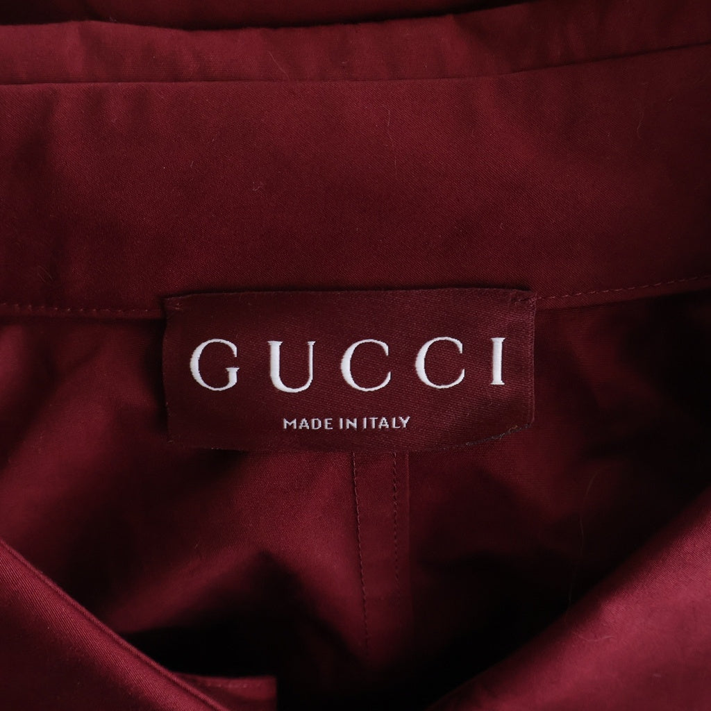 GUCCI(グッチ) 25SS COTTON SHIRTS BLOUSE コットン 長袖シャツ ブラウス レディース レッド 830353 Z7ADR