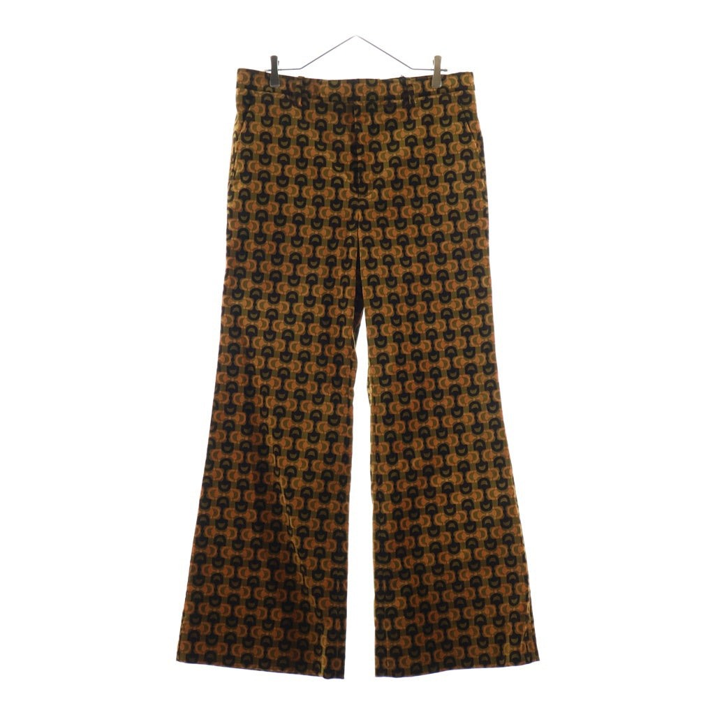 GUCCI(グッチ) 100周年 総柄ベロアフレアパンツ ブラウン 676621 ZAH5V 676621 ZAH5V タグ