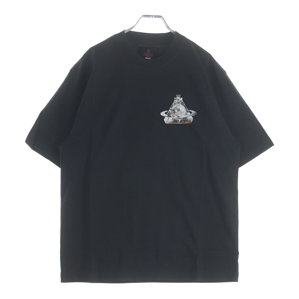 Palace Skateboards(パレススケートボーズ) ×VIVIENNE WESTWOOD T-SHIRT ヴィヴィアンウエストウッド 胸ロゴプリントクルーネック半袖カットソーTシャツ ブラック P26VWTS002