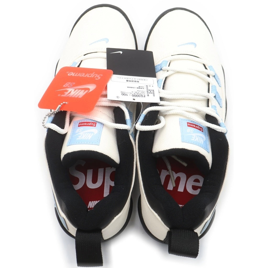 NIKE(ナイキ) ×SUPREME NIKE SB LOW シュプリーム ナイキSB キャンバスローカットスニーカー ホワイト /ブラック US8/26cm FQ3000-100