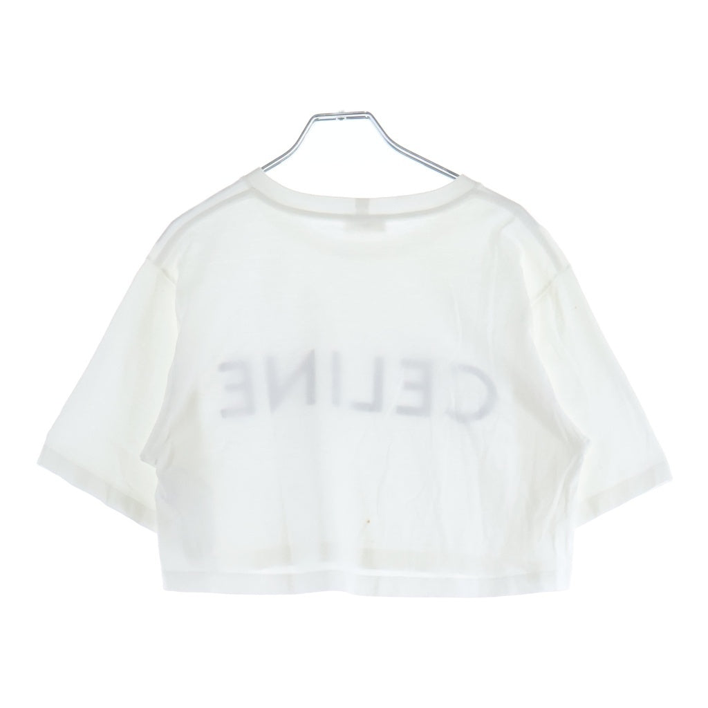 CELINE(セリーヌ) フロントロゴ半袖Tシャツ クロップドカットソー ホワイト 2X761671Q.01EA レディース