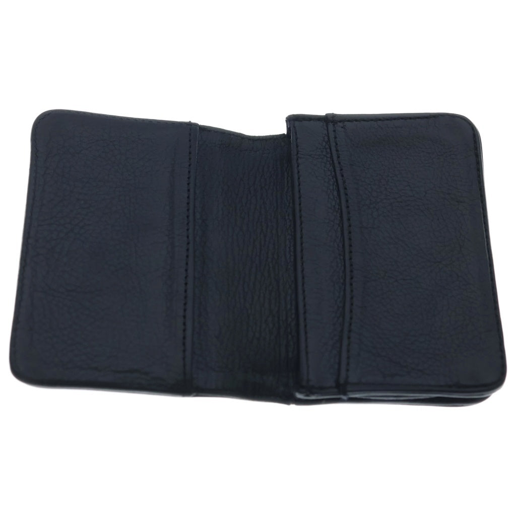 CHROME HEARTS(クロムハーツ) 3POCKET CARD CASE スクロールラベル 3ポケット レザーカードケース ブラック