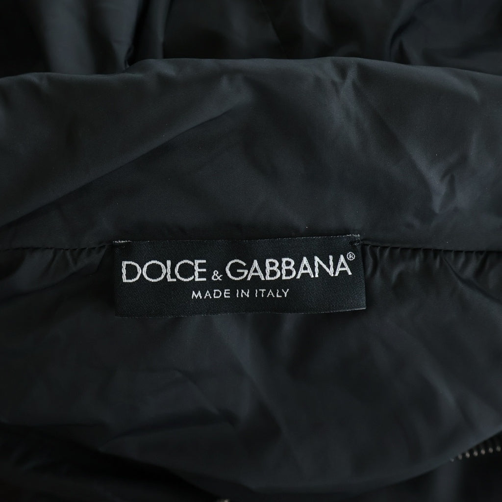 DOLCE & GABBANA(ドルチェアンドガッバーナ) フロントクラウン刺繍 ジップアップ ナイロンベスト グレー G9HD4T/G7HNT