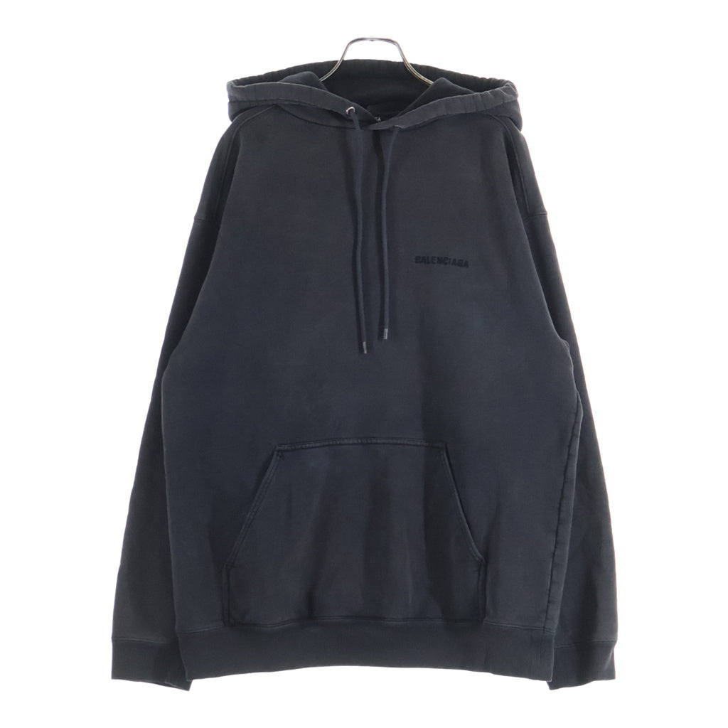 BALENCIAGA(バレンシアガ) LOGO HOODIE バックエンブロイダリー プルオーバースウェットパーカー ブラック 600583 TLVB8