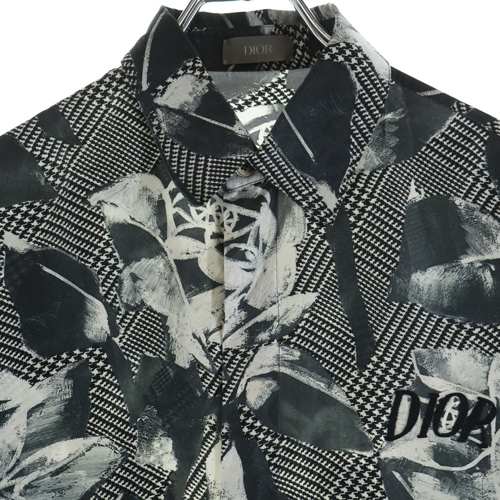 DIOR(ディオール) 20SS フラワー総柄 長袖シルクシャツ ブラック 013C501E4796