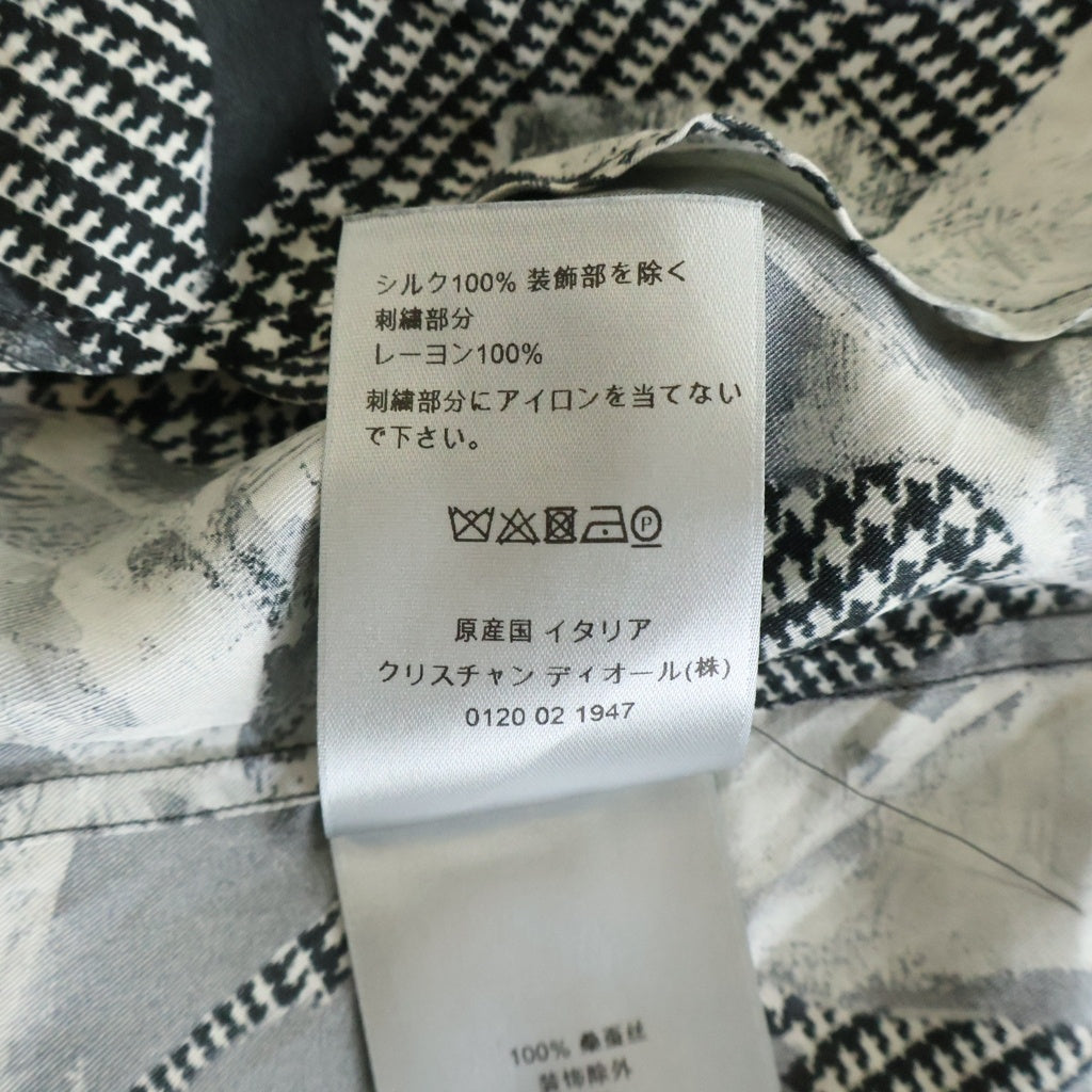 DIOR(ディオール) 20SS フラワー総柄 長袖シルクシャツ ブラック 013C501E4796