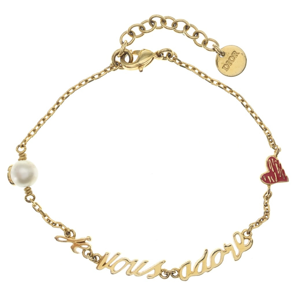 Christian Dior(クリスチャンディオール) Je vous Adore フェイクパール ブレスレット ゴールド