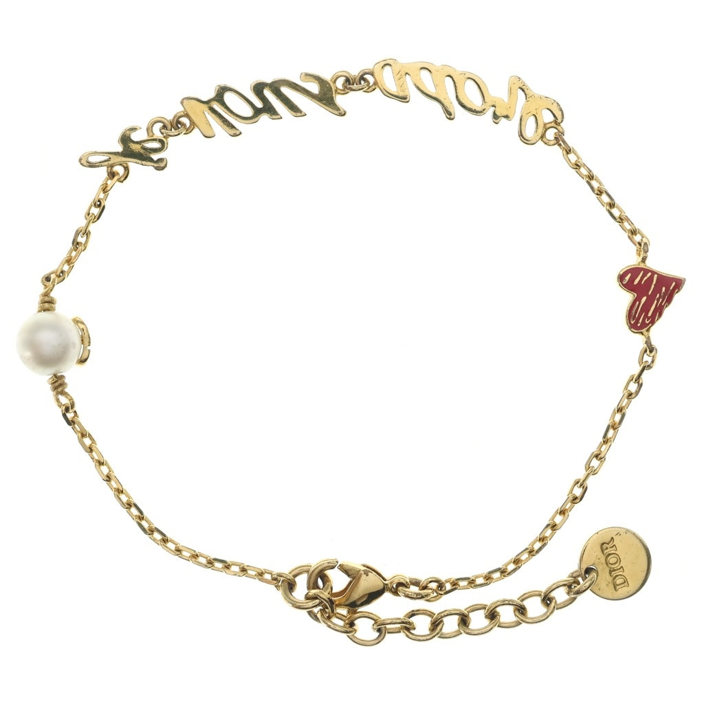 Christian Dior(クリスチャンディオール) Je vous Adore フェイクパール ブレスレット ゴールド