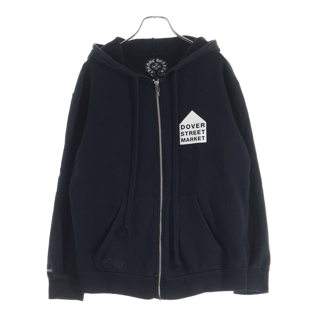 CHROME HEARTS(クロムハーツ) SWTSHRT HD ZIP LTD DSMG ドーバーストリートマーケット限定 ロゴプリントジップアップフーディーパーカー ブラック