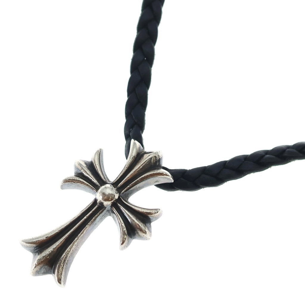 CHROME HEARTS(クロムハーツ) CH CRS SML CL スモールCHクロス ボロチップ レザーブレイド ネックレス シルバー/ブラック