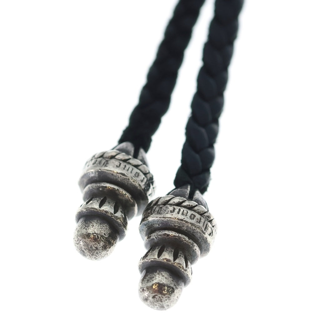 CHROME HEARTS(クロムハーツ) CH CRS SML CL スモールCHクロス ボロチップ レザーブレイド ネックレス シルバー/ブラック