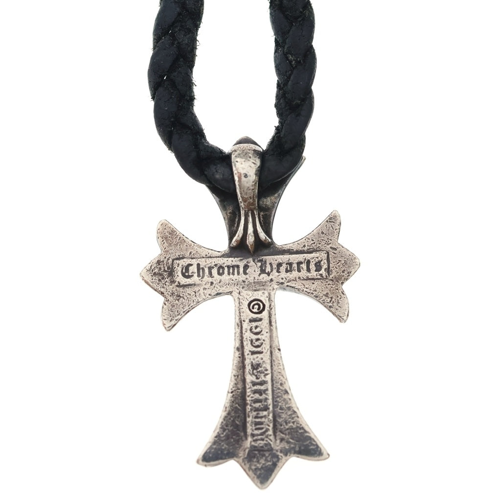 CHROME HEARTS(クロムハーツ) CH CRS SML CL スモールCHクロス ボロチップ レザーブレイド ネックレス シルバー/ブラック