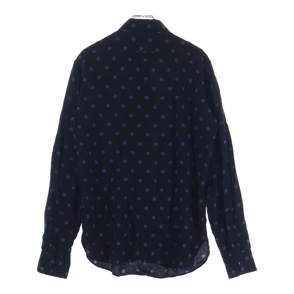SAINT LAURENT PARIS(サンローランパリ) 16SS ポルカドットレーヨン長袖シャツ ブラック/ネイビー 376916 Y324P