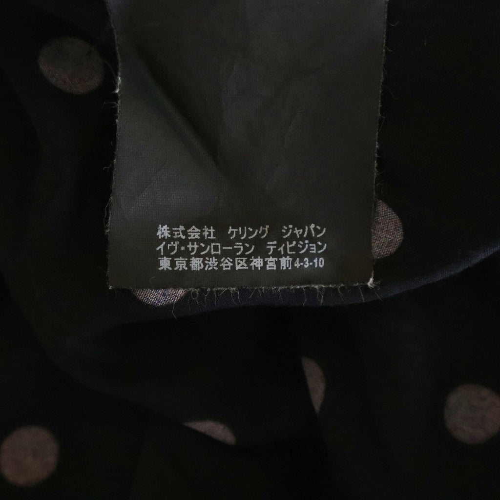 SAINT LAURENT PARIS(サンローランパリ) 16SS ポルカドットレーヨン長袖シャツ ブラック/ネイビー 376916 Y324P