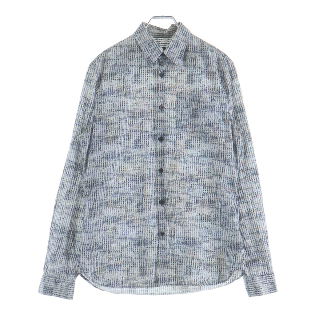 PRADA(プラダ) 17AW 総柄 ドット 長袖シャツ ブラウス ホワイト/ブラック UCN130 S172