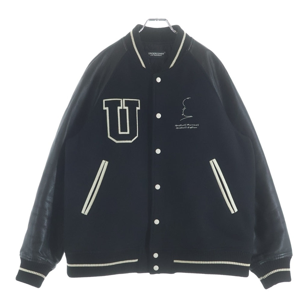 UNDERCOVER(アンダーカバー) 22AW HITCHCOCK FACE ヒッチコックフェイス スタジアムジャケット ブラック UC2B4203