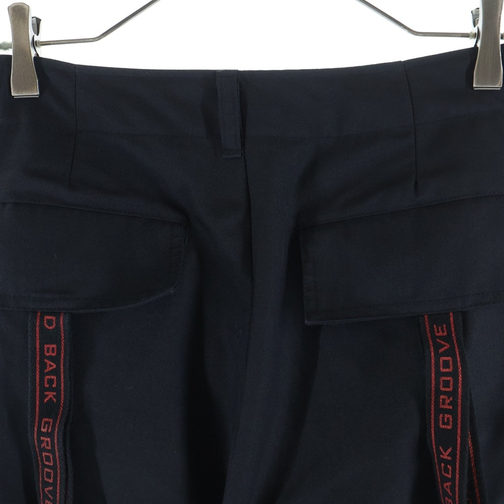 NO BRAND(ノーブランド) Azuma.リボンテープ付き カーゴパンツ ブラック 24AH-PT-02