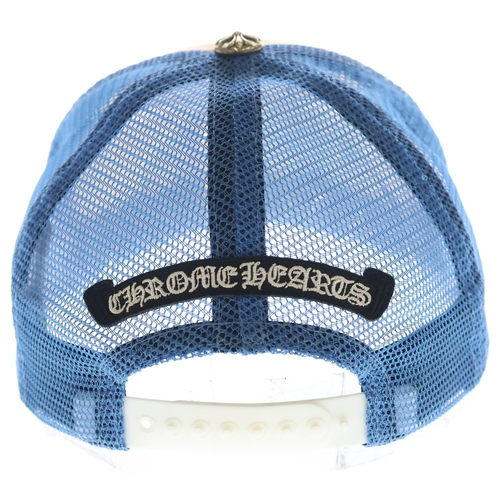 CHROME HEARTS(クロムハーツ) TRUCKER CAP トラッカーキャップ 3セメタリーレザーパッチメッシュキャップ 帽子 ブルー/ホワイト