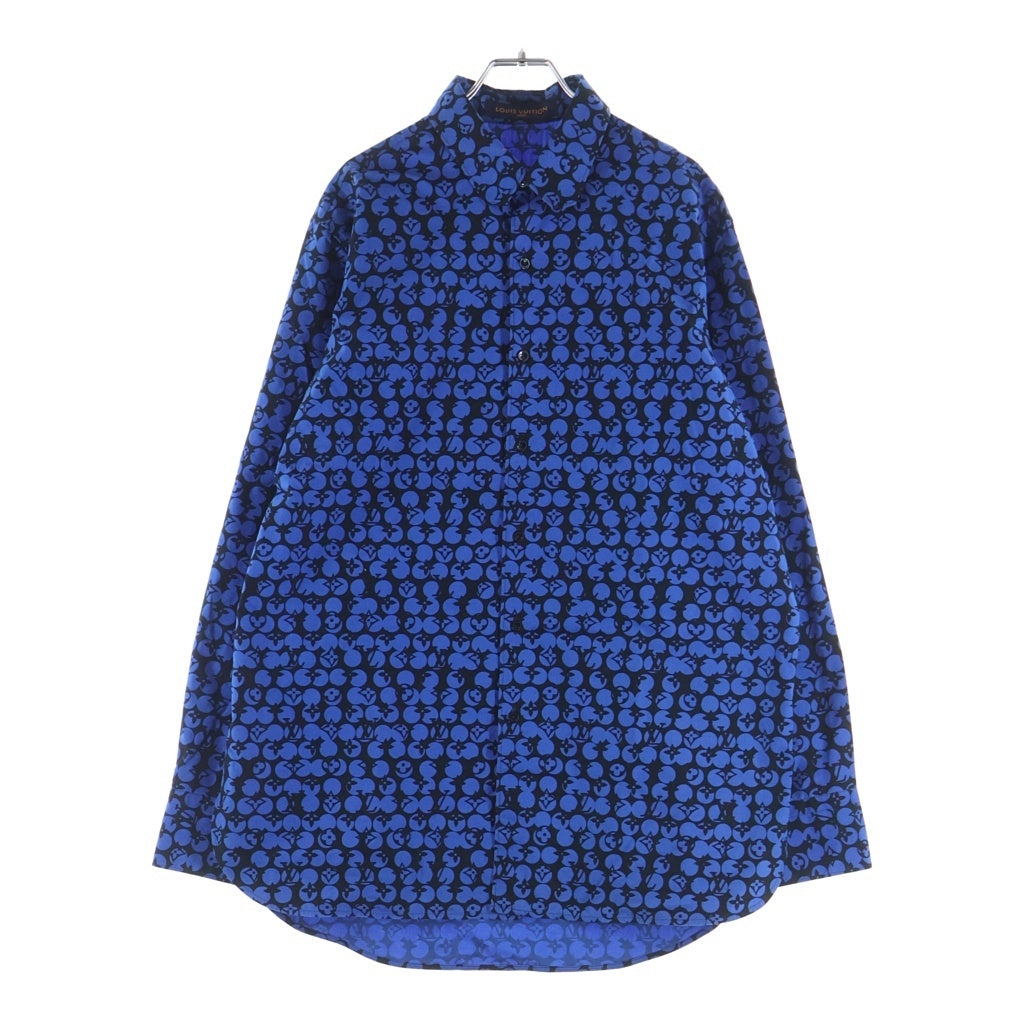 LOUIS VUITTON ルイヴィトン 19AW パーフォレーテッドモノグラム 長袖シャツ RM192M ORS HHS20W ブルー LOUIS VUITTON(ルイヴィトン) 19AW パーフォレーテッドモノグラム 長袖