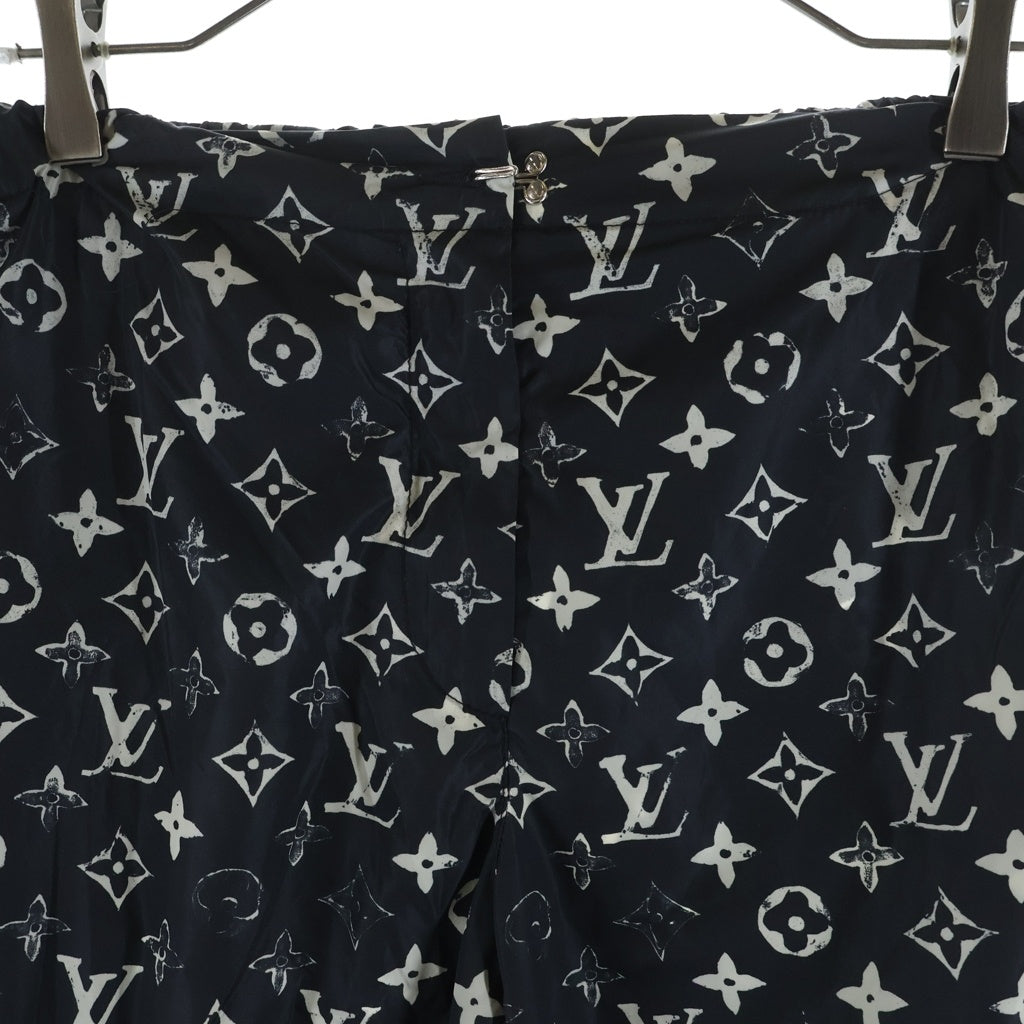 LOUIS VUITTON(ルイヴィトン) 20SS モノグラムステンシルエフェクトジョギングパンツ ナイロンパンツ ブラック/ホワイト RW201W DFU FIPA11