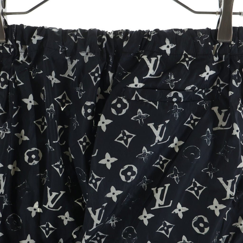 LOUIS VUITTON(ルイヴィトン) 20SS モノグラムステンシルエフェクトジョギングパンツ ナイロンパンツ ブラック/ホワイト RW201W DFU FIPA11