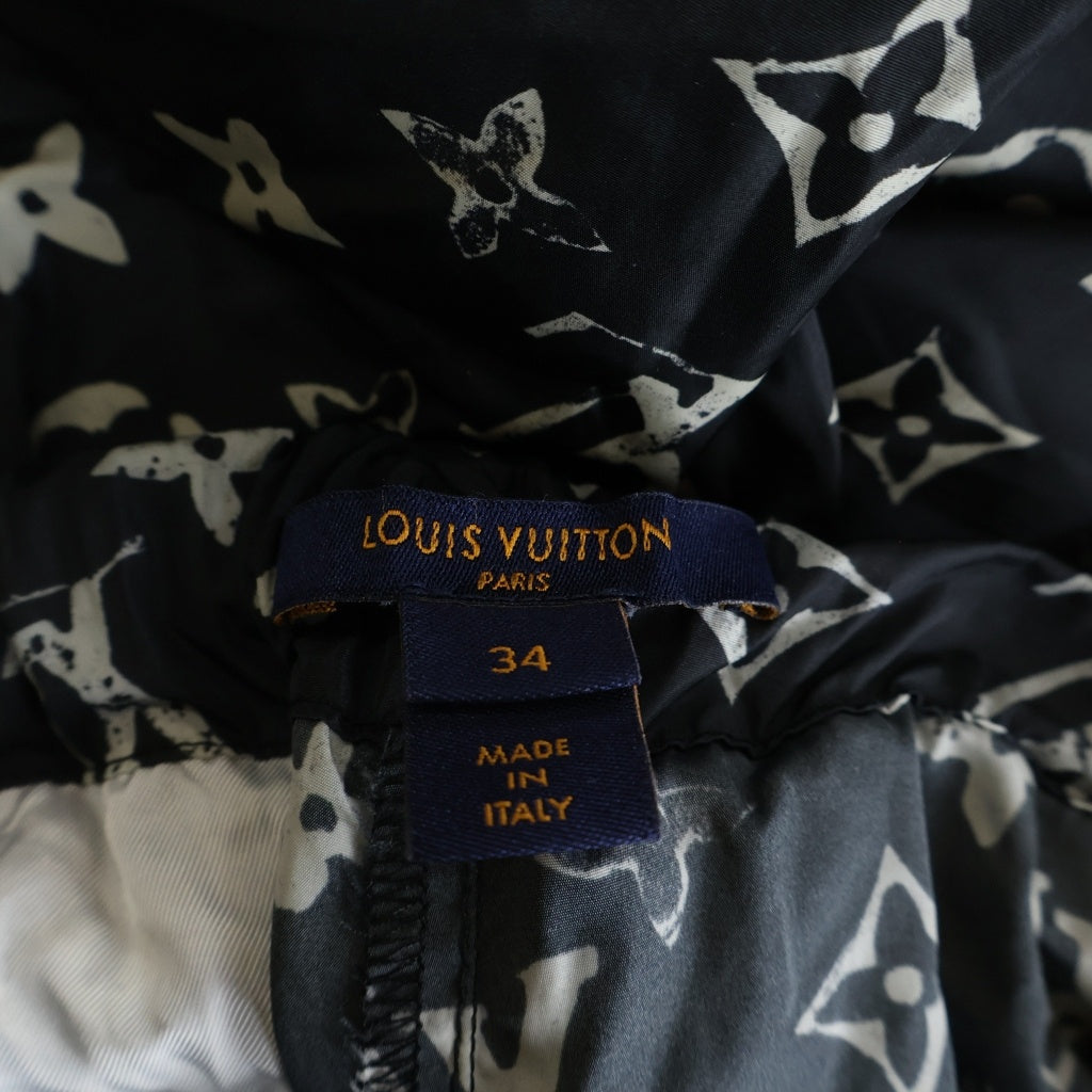 LOUIS VUITTON(ルイヴィトン) 20SS モノグラムステンシルエフェクトジョギングパンツ ナイロンパンツ ブラック/ホワイト RW201W DFU FIPA11