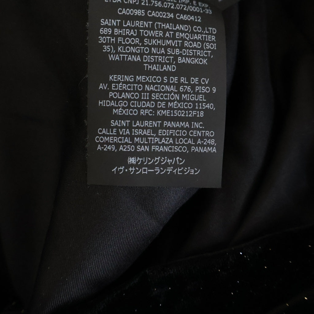 SAINT LAURENT PARIS(サンローランパリ) ラメベルベット 1Bテーラードジャケット ブラック 704993 Y2F43
