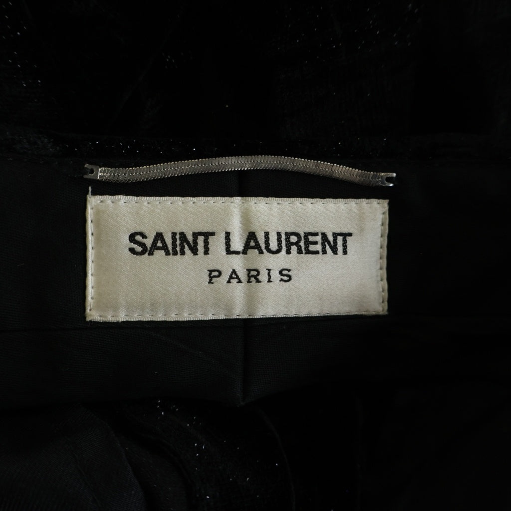 SAINT LAURENT PARIS(サンローランパリ) ラメベルベット シルクパンツ ブラック 713387 Y2F43