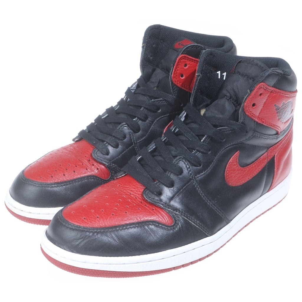 NIKE(ナイキ) AIR JORDAN1 RETRO HIGH OG BRED エアジョーダン1 ブレッド レザーハイカットスニーカー ブラック/レッド US11/29cm 555088-001