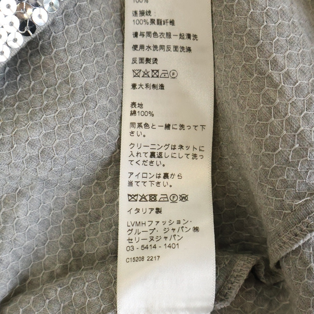 CELINE(セリーヌ) 22AW エンブロイダリー スパンコール タートルネック コットンジャージー シルバー 2X34A671Q