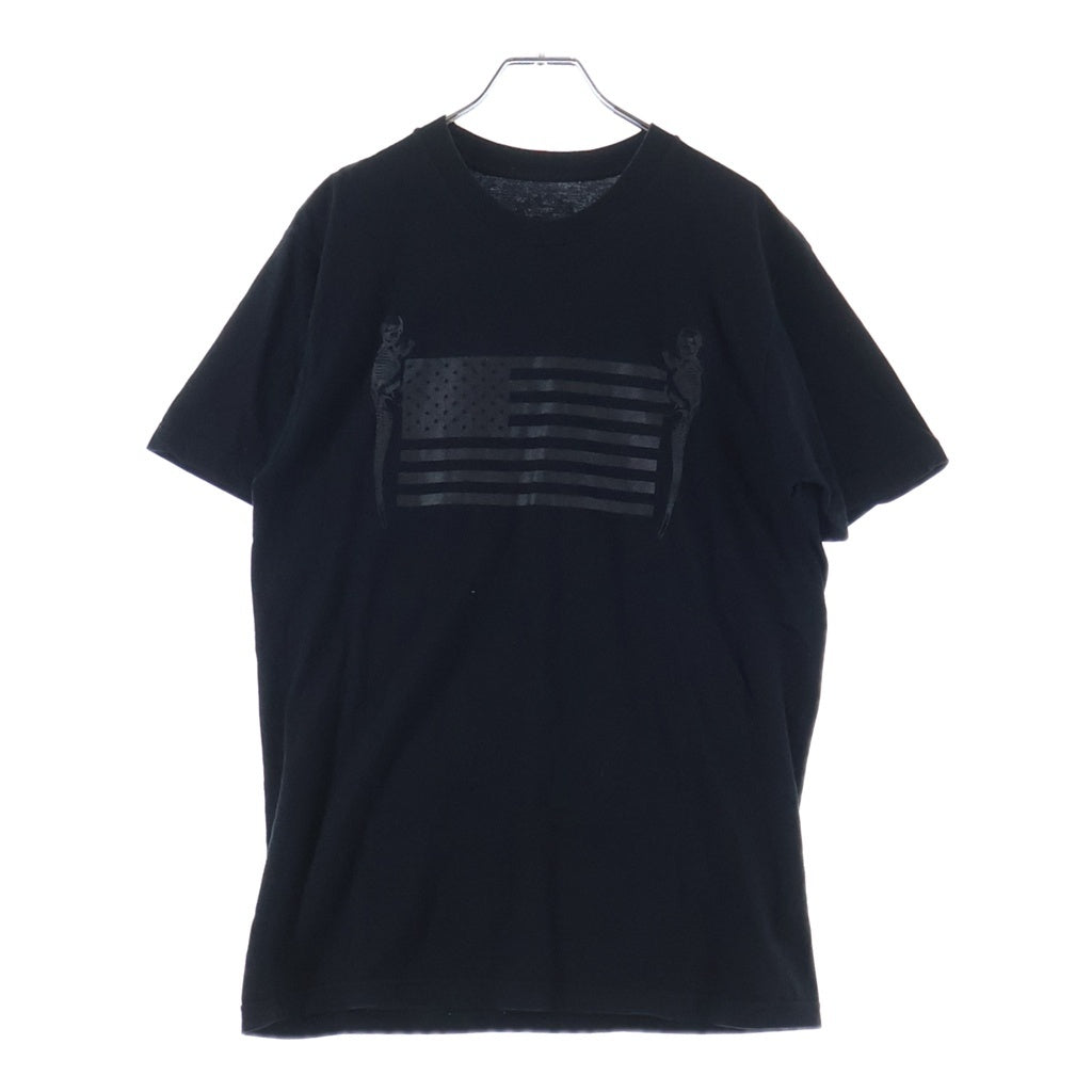 CHROME HEARTS(クロムハーツ) FOTI JAVIS S/S TEE フォティジャービス 星条旗プリント クルーネック半袖カットソーTシャツ ブラック