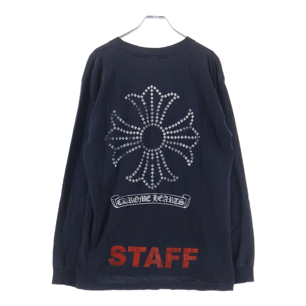 CHROME HEARTS(クロムハーツ) CH PLS L/S STAFF TEE バックCHプラスプリント スタッフ限定 クルーネック長袖カットソーTシャツ ブラック