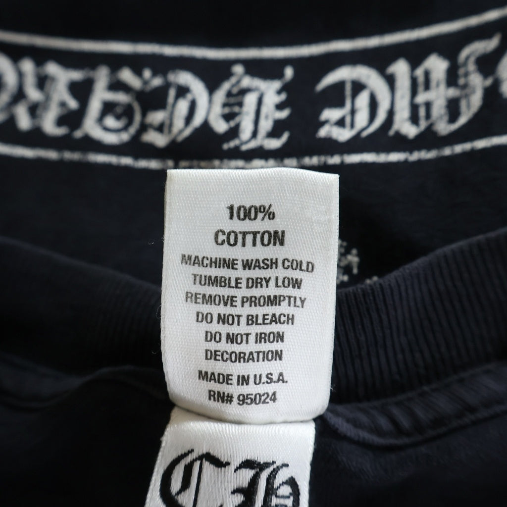 CHROME HEARTS(クロムハーツ) CH PLS L/S STAFF TEE バックCHプラスプリント スタッフ限定 クルーネック長袖カットソーTシャツ ブラック