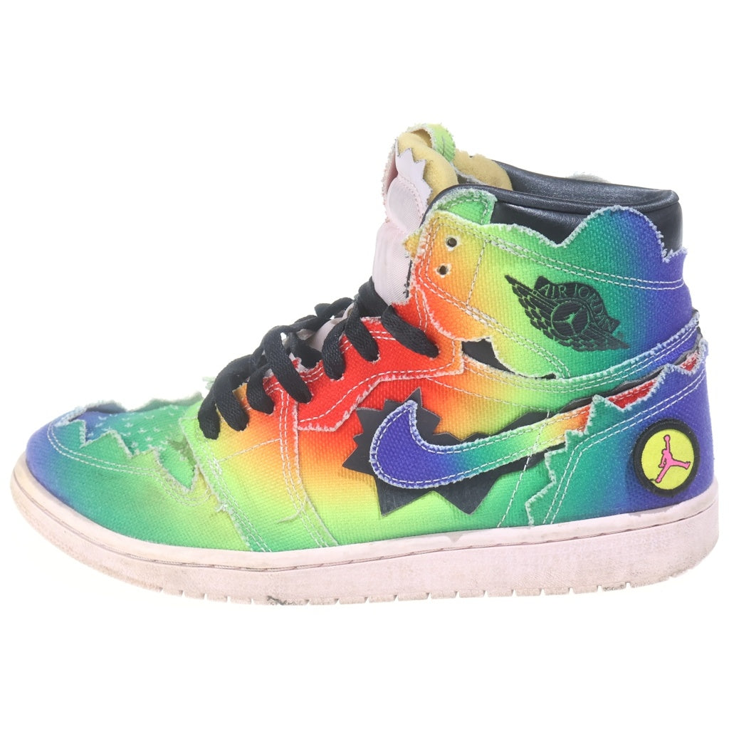 NIKE(ナイキ) ×J BALVIN AIR JORDAN1 HIGH OG RAINBOW Jバルヴィン エアジョーダン1 ハイ レインボー キャンバスハイカットスニーカー マルチ US9/27cm DC3481-900 レディース