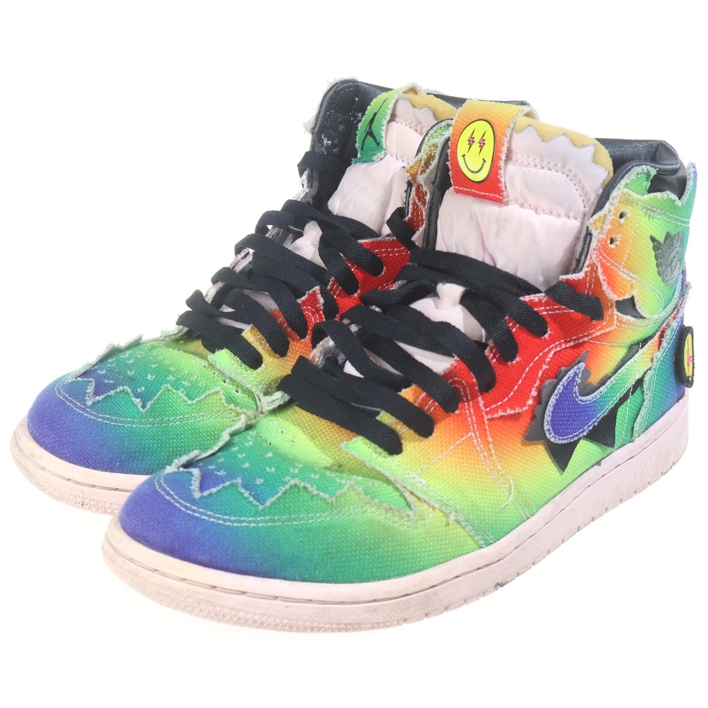 NIKE(ナイキ) ×J BALVIN AIR JORDAN1 HIGH OG RAINBOW Jバルヴィン エアジョーダン1 ハイ レインボー キャンバスハイカットスニーカー マルチ US9/27cm DC3481-900 レディース
