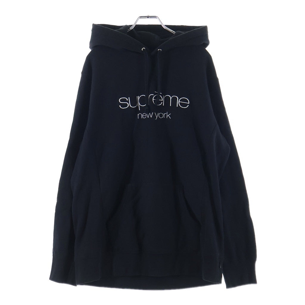 SUPREME(シュプリーム) 17SS Classic Logo Hooded Sweatshirt クラシックロゴ プルオーバースウェットパーカー ブラック