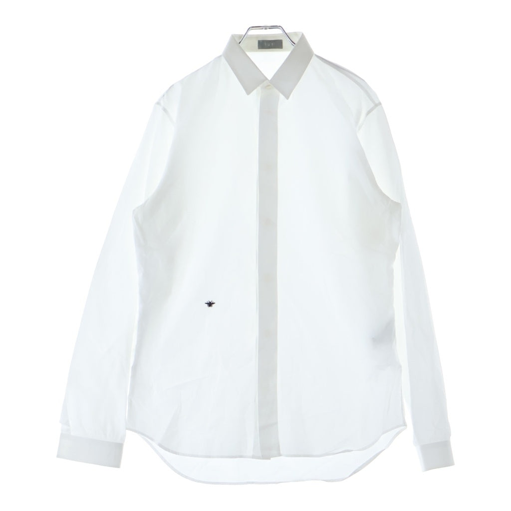 Dior HOMME(ディオールオム) 17SS BEE刺繍 比翼ボタン 長袖シャツ ホワイト 733C518B1581