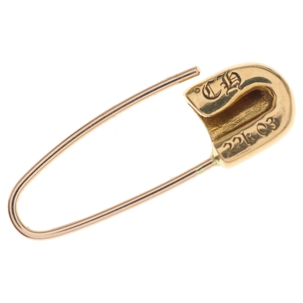 CHROME HEARTS(クロムハーツ) 22K ER SAFETY PIN 1DIA セーフティピン ピアス ゴールド
