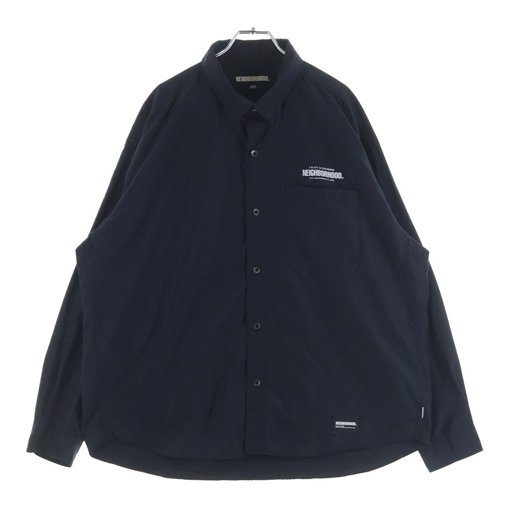 NEIGHBORHOOD(ネイバーフッド) Plain Shirt LS ナイロンシャツ コーチジャケット ブラック 241SPNH-SHM02