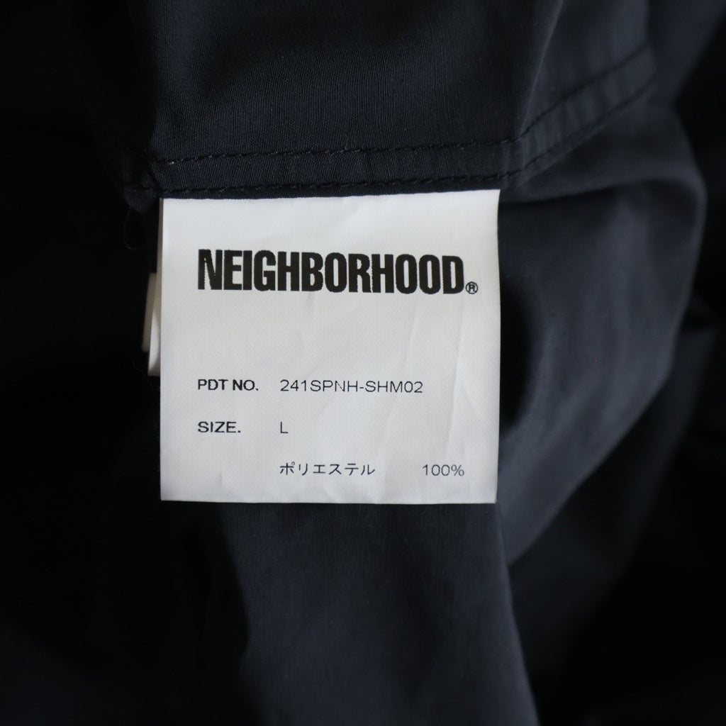 NEIGHBORHOOD(ネイバーフッド) Plain Shirt LS ナイロンシャツ コーチジャケット ブラック 241SPNH-SHM02
