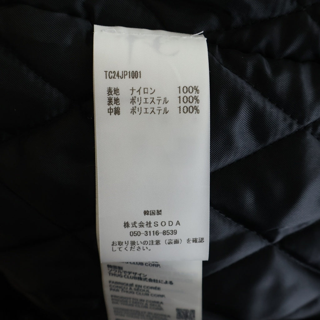 THUG CLUB(サグクラブ) 24AW NYLON JUMPER ダブルジップナイロンボンバージャケット ブラック TC24JP1001