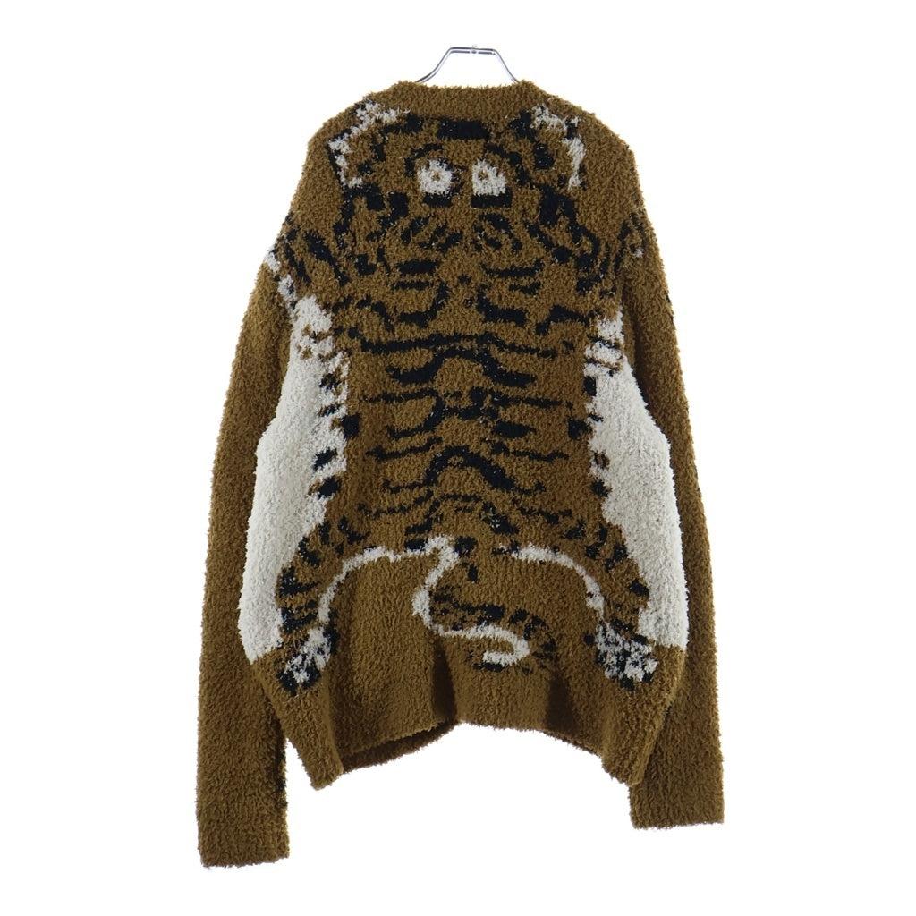 SEVESKIG(セヴシグ) TIBETAN TIGER CARDIGAN チベタンタイガーモチーフニットカーディガン ブラウン KN-SV-ZA-1001