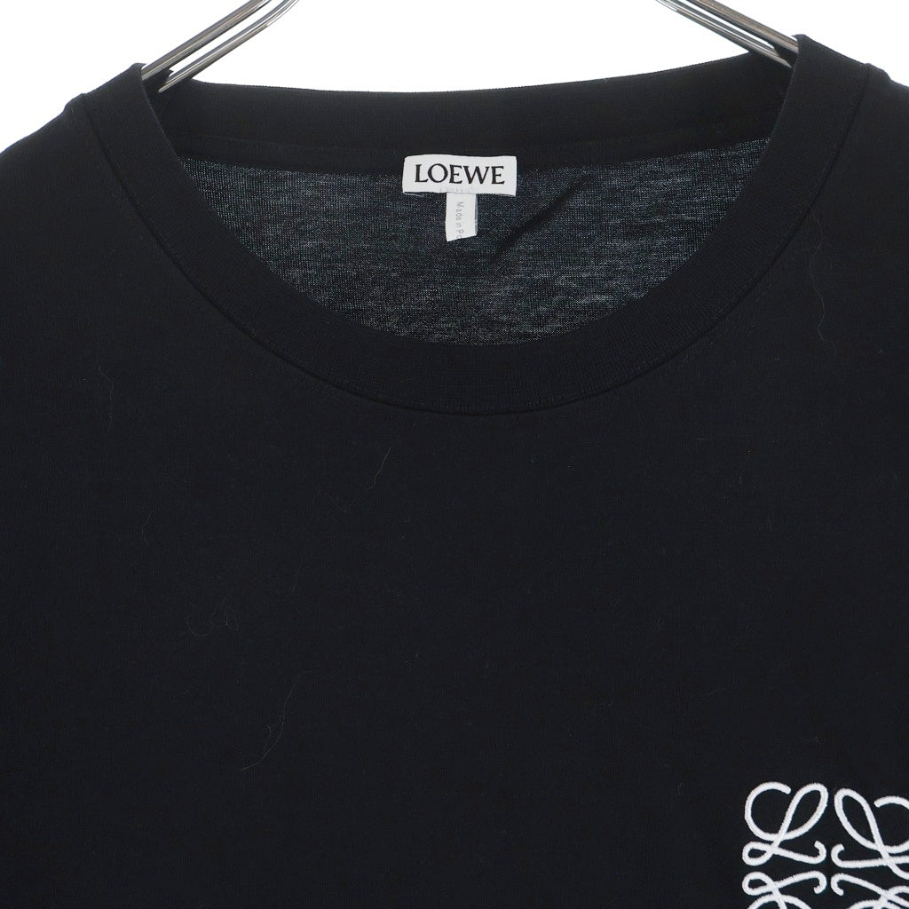 LOEWE(ロエベ) アナグラムプリント クルーネック半袖カットソーTシャツ ブラック H526Y22X75