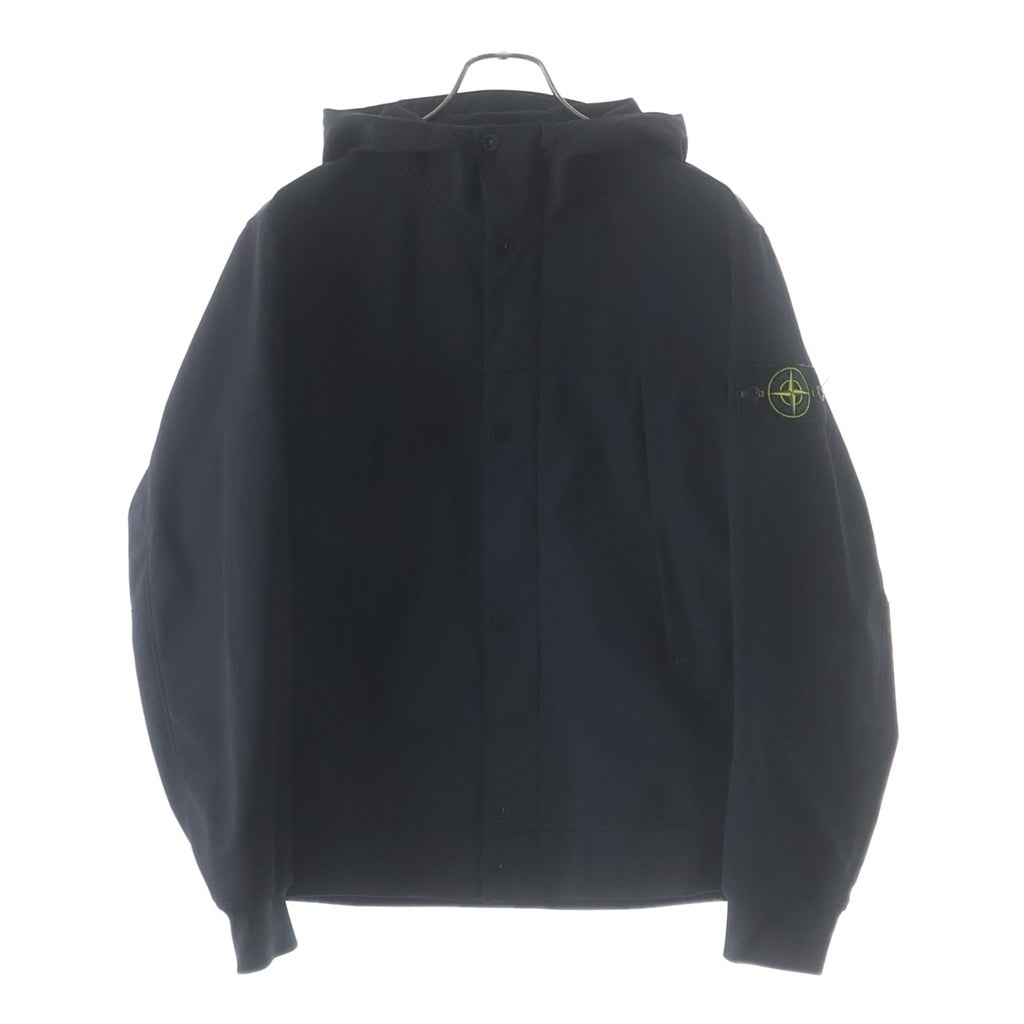 STONE ISLAND(ストーンアイランド) LIGHT SOFT SHELL ライトソフトシェル ジップアップフーデットジャケット ブラック 801540227