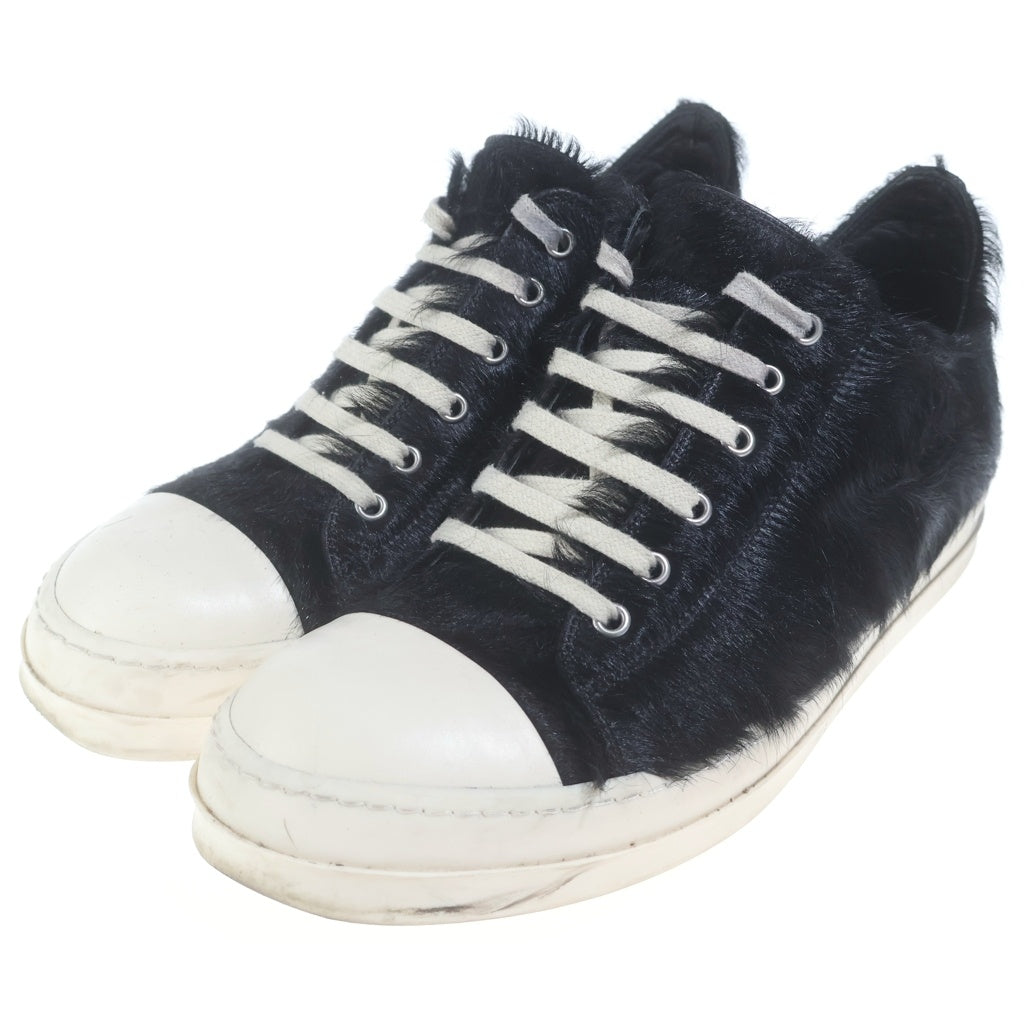 Rick Owens(リックオウエンス) Calf Hair Low Ramones カーフヘア ローカット ラモーンズ ローカットシューズ ブラック/ホワイト