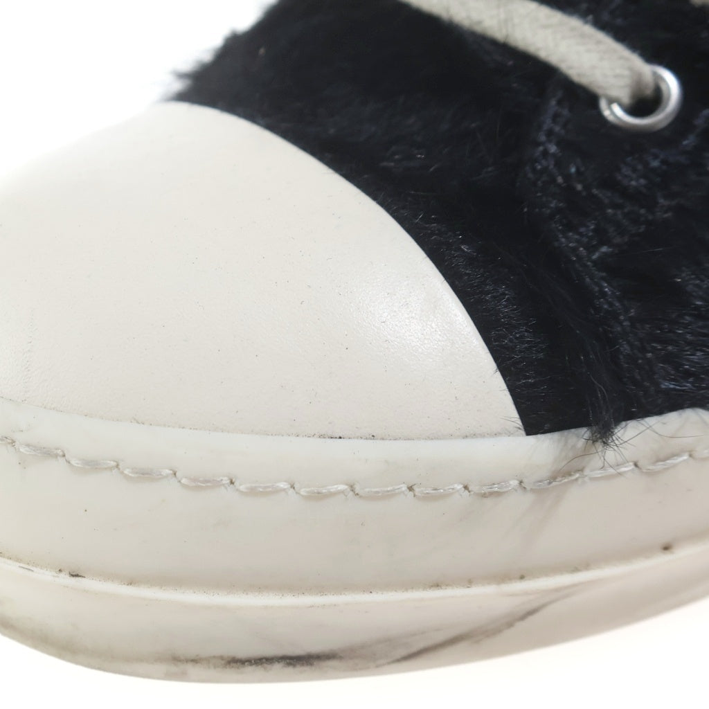 Rick Owens(リックオウエンス) Calf Hair Low Ramones カーフヘア ローカット ラモーンズ ローカットシューズ ブラック/ホワイト