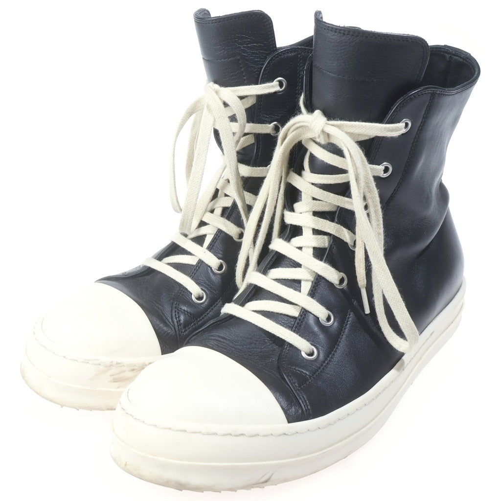 Rick Owens(リックオウエンス) LEATHER SNEAKERS レザースニーカーズ ラモーンズ ローカットシューズ ブラック/ホワイト