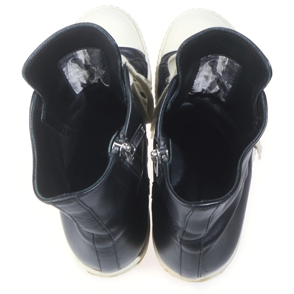 Rick Owens(リックオウエンス) LEATHER SNEAKERS レザースニーカーズ ラモーンズ ローカットシューズ ブラック/ホワイト