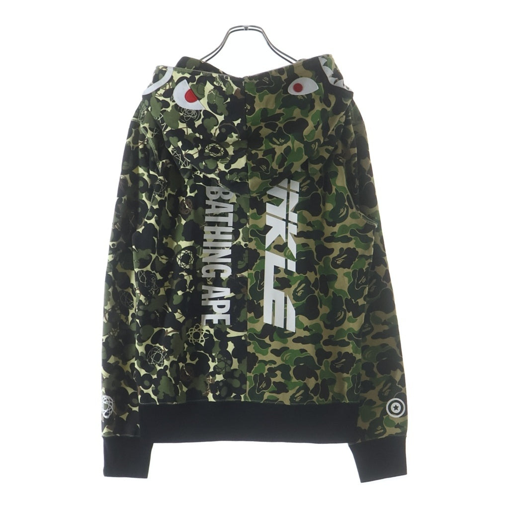 A BATHING APE(アベイシングエイプ) 21SS ×UNKLE MO WAX Futura2000 WIDE FULL ZIP HOODIE ベイプワイドフル パーカー ジップファスナー グリーン 001ZPH231906X