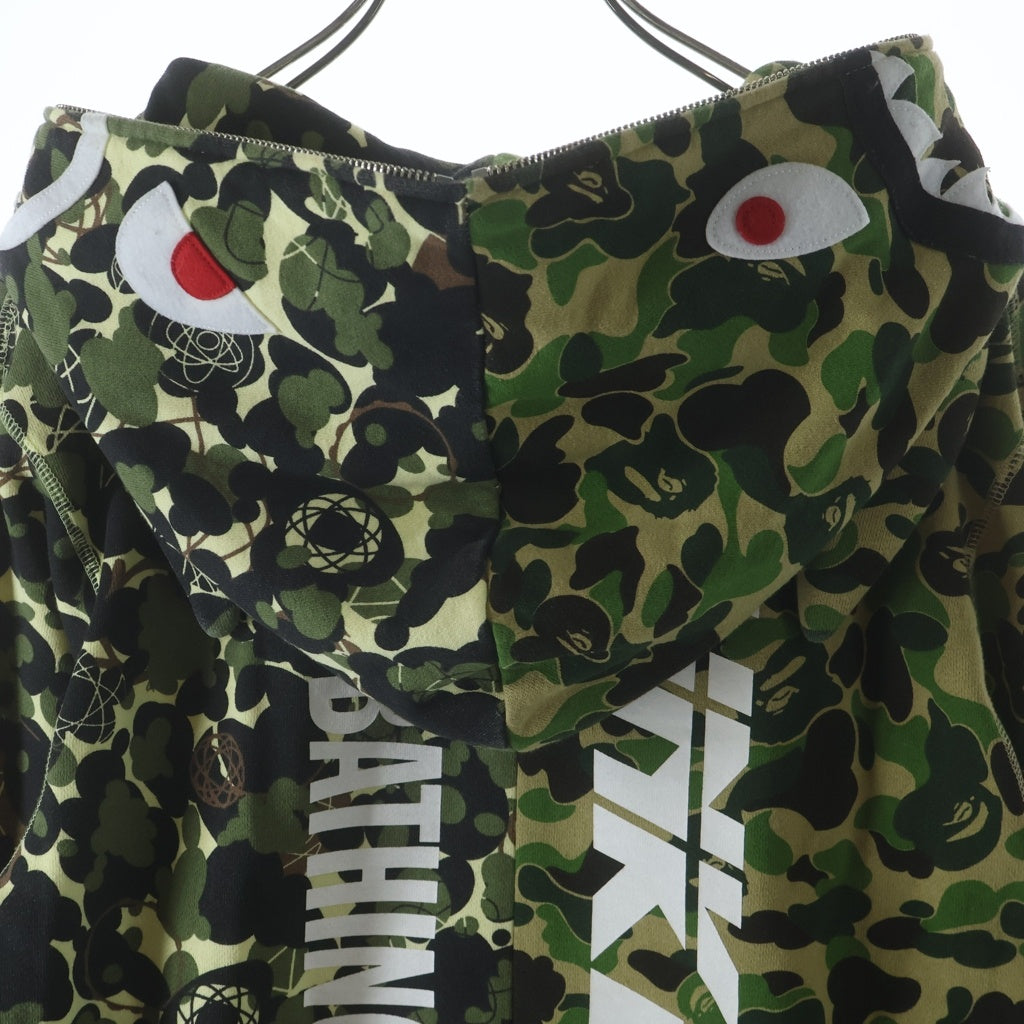A BATHING APE(アベイシングエイプ) 21SS ×UNKLE MO WAX Futura2000 WIDE FULL ZIP HOODIE ベイプワイドフル パーカー ジップファスナー グリーン 001ZPH231906X